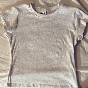Harlow (Boathouse) Light Gray Ribbed Tee